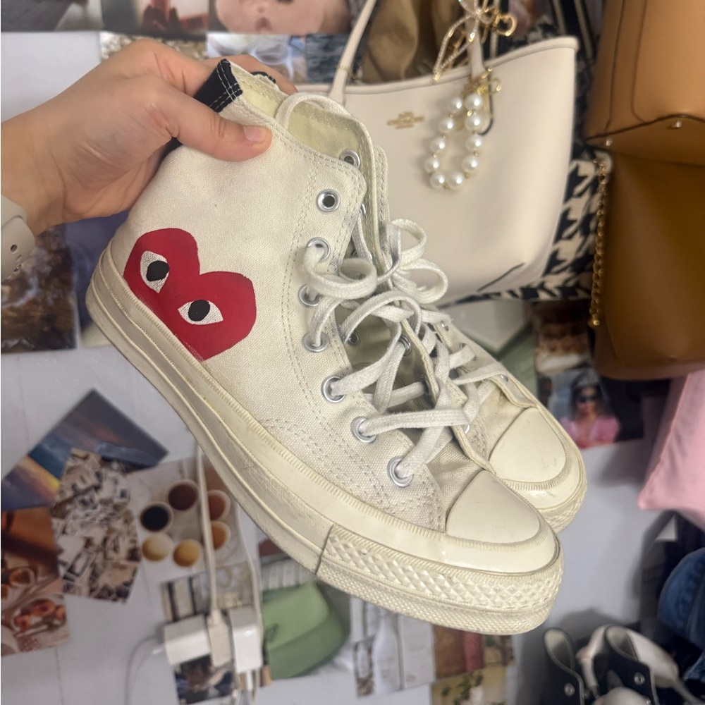 comme des garcons White High-Top Sneakers